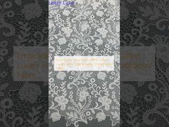 Perhiasan Kain renda 100% kapas Gaya pesta mewah Bernafas Kain bordir