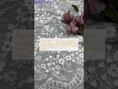 Kain Sequin bordir elegan Lusiate bernapas kain renda bordir bercahaya kain acara mewah