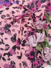 Oeko Tex 100 Disetujui Leafy Printed Lace Fabric Complete Nylon Mesh Lining