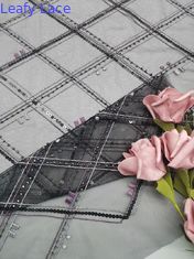 3D Merrowed Chemical Lace Fabric Benang Bordir Poliester Ringan Dicelup