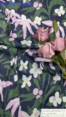 100% Nylon Soft Metal Mesh Printed Lace Fabric Untuk Membuat Pakaian Wanita Pakaian