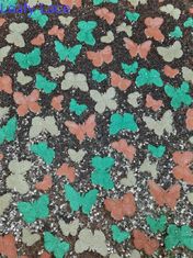 Kain bordir Sequin Bunga Tembaga Untuk Perancang Mode High-End