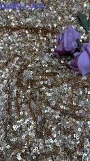 50 Inch Brown Warna Kualitas Tinggi Sparkling Square Sequin Netting bordir renda gaun kain untuk gaun malam