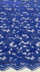 Warna Biru Cahaya Chenille Benang Bunga Scalloped Edge renda Kain Oleh The Yard Gaun Untuk Fashion