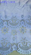 Laser Cut Bordir Kain Cahaya Biru Poly Grpund Bordir Eyelet Kain Untuk Merek Garment