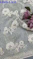 Ramah Lingkungan 100% Kotak Crochet bordir renda kain dengan pola bunga lembut dan nyaman