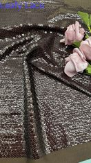 100% Polyester Daun Sequin bordir kain bersinar mewah untuk pakaian