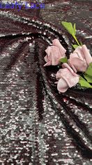 Perhiasan mewah 100% poliester berdaun Sequin bordir kain bersinar Sequin kain