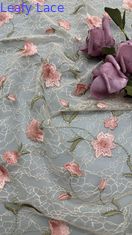 Daun bordir renda kain bunga elegan 100% kapas untuk pakaian