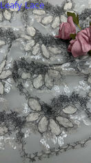 100% Polyester Sequin Kain renda logam mewah bernapas dan elegan Sequin Kain