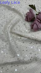 Kain renda Sequin yang indah Berkilau Kain renda bordir Daun berkualitas tinggi