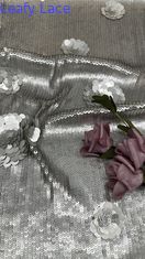 Kain bordir Sequin Mewah 100% Polyester Kain Malam