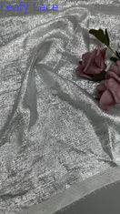 Tulle Mesh Lace Fabric pencahayaan 100% Polyester Leafy Mesh Lace Fabric