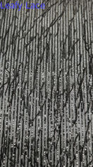 Rope Stripe Sequin  Embrroidered Fabric Mesh Ground Breate Elegant For Evening Dress