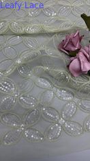 Empat Clover Leaf Sequin Kain bordir untuk gaun bernafas gaun pengantin wanita