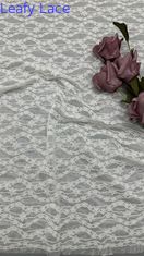 Renda Bordir Warna Putih Untuk Pola Bunga Elegan 100% Poliester Untuk Gaun Megah dan Romantis