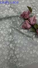 Kain Renda Bordir Mewah Tulle Lembut dengan Bunga Halus untuk Gaun Malam Elegan