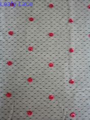 Kain Payet Polka Dot Hitam Merah Untuk Garmen Day Dress