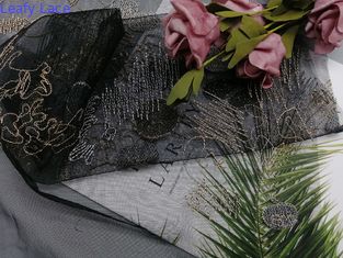 Kain Bordir Berwarna Garis Geometris Ramah Lingkungan