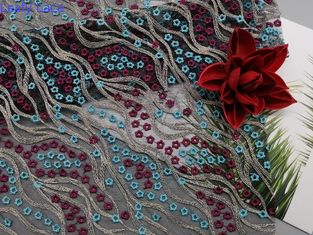 49 inch Berwarna 3D Kain Renda Bunga Mewah Untuk Gaun Wanita
