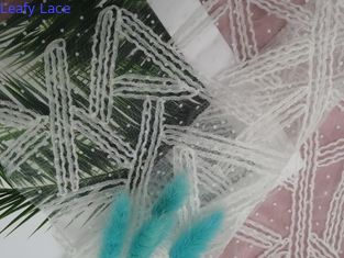 Kain Bordir Applique 3D Putih Untuk Renda Kain Garmen Wanita