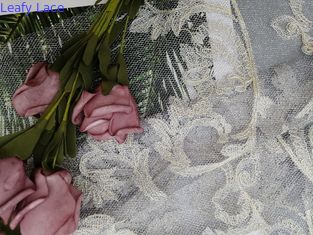 Kain Tulle Lurex Metalik Mesh Kain Renda Gading Untuk Gaun Pengantin