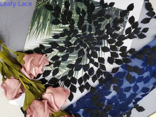 Kain Renda Bunga 3D Royal Blue Bordir Anggun Untuk Gaun Gadis Kecil