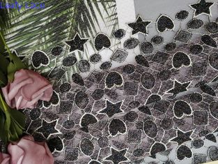 Kain Bordir Berwarna Metalik Bentuk Bintang Lurex Untuk Gaun Gadis Kecil