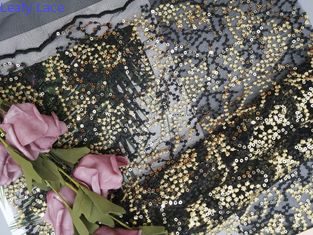 Kain Mesh Payet Bordir Pesta 125CM Hitam