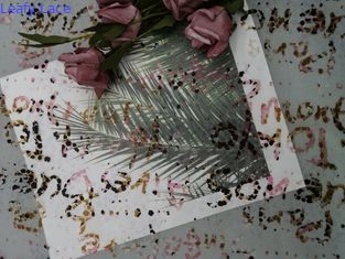 Kain Renda Dicetak Tulle Mesh Berwarna Untuk Gaun Malam