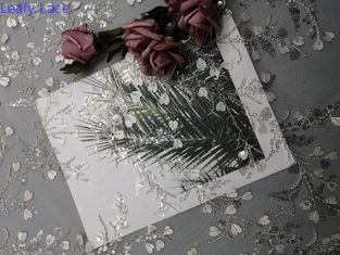 Kain Bordir Manik-manik Renda Payet Putih Pakaian Wanita