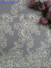Kain Renda Crochet Bordir Poli Gading Untuk Gaun Gadis