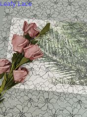 142 CM Seluruh Swiss Floral Polyester Lace Potong Perak Kontras Bordir