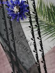 Rumah Tekstil Black Letter Tulle Berkelompok Mesh Fabric