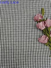 Putih Hitam Warp Knitting Kotak-kotak Peregangan Kain Renda Jaring Berat