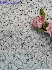Benang Hitam Cording Two Tone Lace Fabric Bordir 142cm Lebar