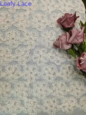 Pink 3D Floral Crochet Lace Fabric Foil dilapisi Bordir Anak Dress Lace