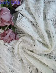 Kain Renda Bordir Pengantin Putih Kain Gaun Gaun Pengantin Elegan