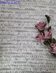 Putih Lembut Tulle 100% Polyester Kain Renda Bordir 3D