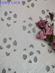Tulle Mesh Dicetak Kain Renda Hitam Tanah Putih Berkelompok AZO Gratis