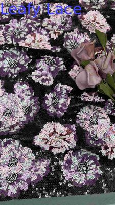 Mesh Tulle Sequin Embroidered Fabric 49 Inches Floral For Women Wear