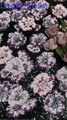 Mesh Tulle Sequin Embroidered Fabric 49 Inches Floral For Women Wear