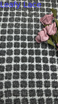 Black Embroidered Metallic Lace Fabric Hollow-up Spark Shinning Breathe Wedding Dresses