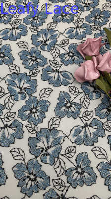 Metallic Lace Embroideded 3D Floral Mesh Luxary High Quality Elegant Fabric For Women's