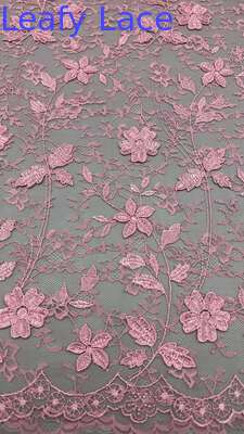Embroidered Lace Fabric Design Floral Customized  Design for Gowns