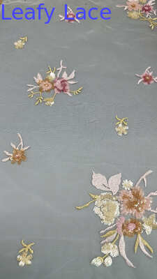 Sequin Embroidered Fabric And Customized Lace Luxary High Quality Special Design For Dress For Wedding Dresses