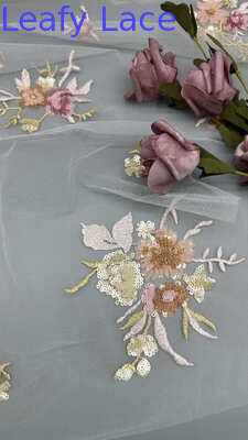 Sequin Embroidered Fabric And Customized Lace Luxary High Quality Special Design For Dress For Wedding Dresses