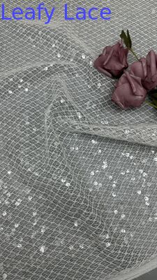 Sequin Embroidered Lace Fabric For Wedding Dresses Customized Beauty And Sweet Leafy Dresses