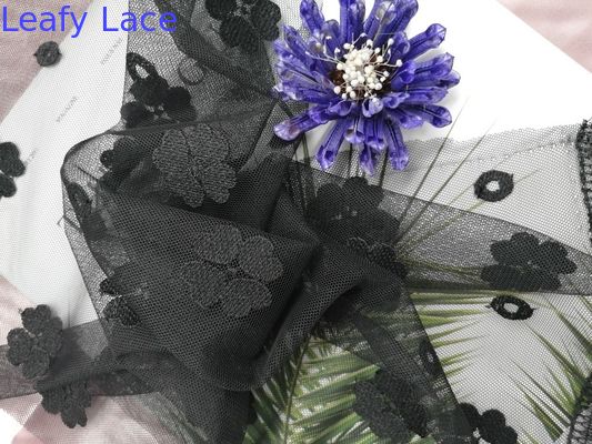 Recycled AZO Free Women Dress Green Embroidered Lace Fabric