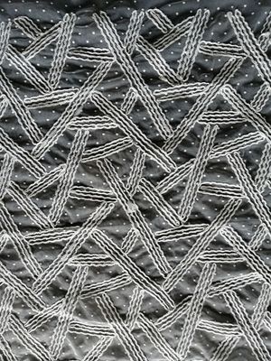 White 3D Applique Embroidery Fabric For Lady Garment Fabric Lace